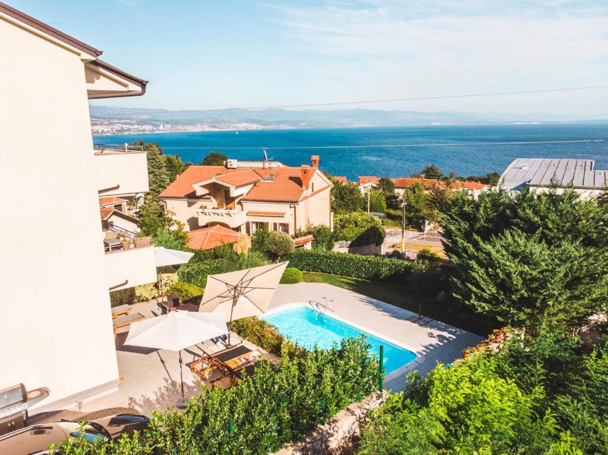 Panoramic Apartment Sea View And Pool Opatija Ičići Eksteriør bilde