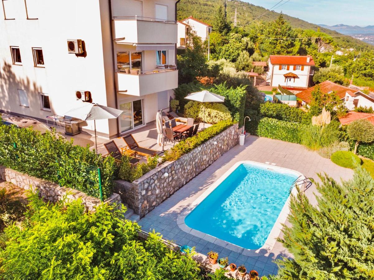 Panoramic Apartment Sea View And Pool Opatija Ičići Eksteriør bilde
